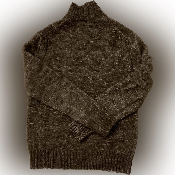 Gap Sweater Brown Wool Alpaca Mock Neck Pullover Sweater Button Collar Size M - Picture 2 of 4